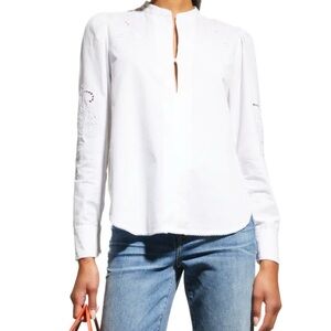 Rag & Bone Jade Floral
Embroidered Long-Sleeve 100% cotton